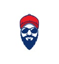 Beard man with sunglasses and baseball cap