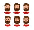 Beard men facial expression