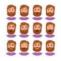 Beard men facial expression Royalty Free Stock Photo