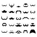 Beard with moustache or mustache icons Royalty Free Stock Photo