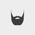 Beard and mustache icon in a flat design in black color. Vector illustration eps10 Royalty Free Stock Photo