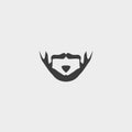 Beard and mustache icon in a flat design in black color. Vector illustration eps10 Royalty Free Stock Photo