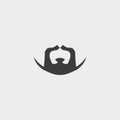 Beard and mustache icon in a flat design in black color. Vector illustration eps10 Royalty Free Stock Photo