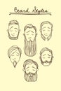 Beard styles illustration