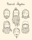 Beard styles illustration