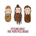 Beard styles illustration Royalty Free Stock Photo