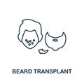 Beard Transplant line icon. Element sign from transplantation collection. Flat Beard Transplant outline icon sign for