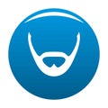 Beard and whiskers icon blue