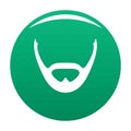 Beard and whiskers icon vector green