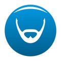 Beard and whiskers icon blue vector