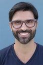 Bearded attractive male with stylish eyeglasses