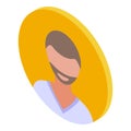 Bearded avatar icon isometric vector. Face man Royalty Free Stock Photo