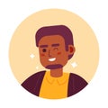 Bearded black man winking smiling 2D vector avatar illustration