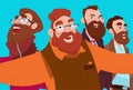 Bearded Business Man Group Taking Selfie Photo On Smart Phone Royalty Free Stock Photo