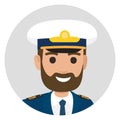 Bearded Captain in Uniform Portrait Illustration