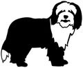 Bearded Collie silhouette black and white