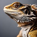 A bearded dragon as a fearsome dragon, with scales and wings5