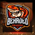 Bearded dragon mascot. esport logo design