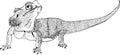 Bearded dragon or Pogona barbata lizard sketch style vector illustration Royalty Free Stock Photo
