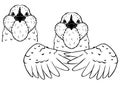 Easteregger chicken head and wings line art