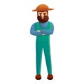 Bearded farmer icon, cartoon style