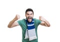 Bearded football fan Royalty Free Stock Photo