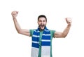 Bearded football fan Royalty Free Stock Photo