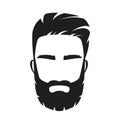 Bearded hipster barbershop logo