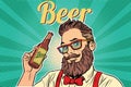 Bearded hipster beer