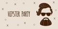 Bearded Hipster silhouette with lettering - Hipster party Royalty Free Stock Photo