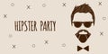 Bearded Hipster silhouette with lettering - Hipster party Royalty Free Stock Photo
