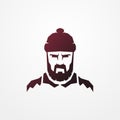 Bearded lumberjack worker man vector logo image