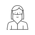 bearded madam line icon vector illustration