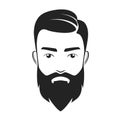 Bearded male head barbershop logo