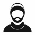 Bearded man avatar icon, simple style