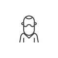 Bearded man avatar line icon