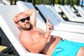 Bearded man at the beach Royalty Free Stock Photo