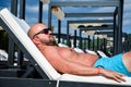 Bearded man at the beach Royalty Free Stock Photo