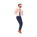 Bearded Man Character Screaming Feeling Joy and Excitement Celebrating Something Vector Illustration Royalty Free Stock Photo