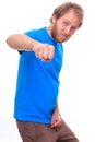 Bearded man doing fist bump Royalty Free Stock Photo
