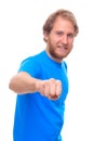 Bearded man doing fist bump Royalty Free Stock Photo