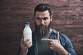 Bearded man with drink Royalty Free Stock Photo