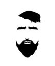 Bearded Man Face Icon. Hipster Style.