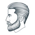 Bearded man head