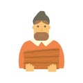 Bearded man lumberjack vector.