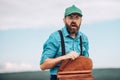 Bearded man. Mature hipster with beard. Going to work. Businessman. Bearded man with retro briefcase. Brutal male Royalty Free Stock Photo