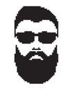 Bearded man with mustache. Barbershop logo portrait. Mustached men face icon Royalty Free Stock Photo