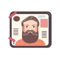 Bearded man picture frame Royalty Free Stock Photo