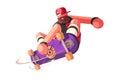 Bearded man skateboarder on skate Royalty Free Stock Photo