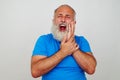 Bearded man touching his cheek as if having severe toothache Royalty Free Stock Photo